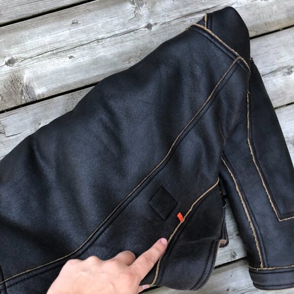 Vintage Hugo Boss Shearling Leather Jacket - Picture 6 of 12